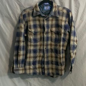 Pendleton Outdoorsman Pure Virgin Wool Plaid Button Down, Size XL Long